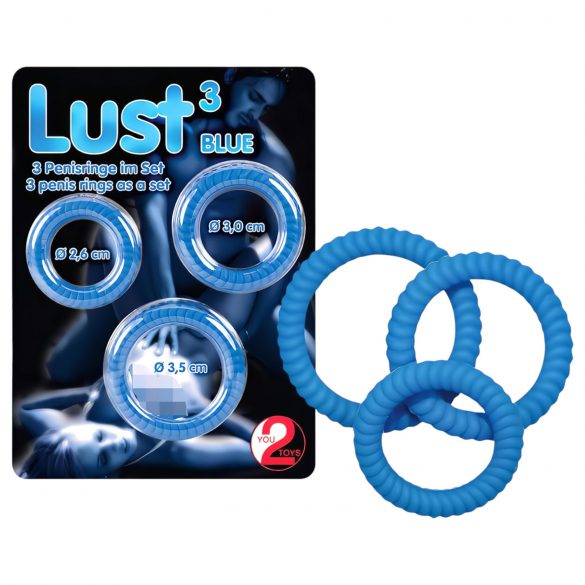 You2Toys - Set de inele pentru penis Lust - albastru