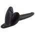 You2Toys - Dildo dublu din silicon, cu catarame (negru)