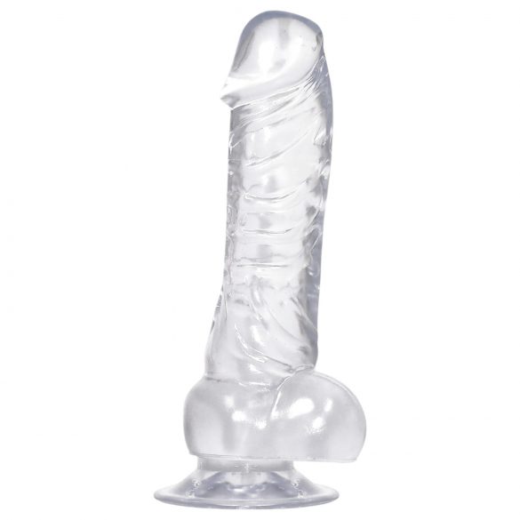 Dildo cu bază de aspirație, cristal clar