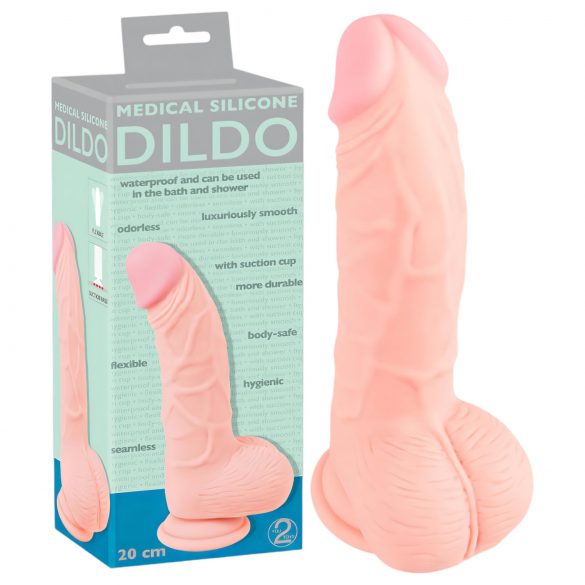 Silicon medical pentru dildo (20cm) - natural