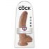 King Cock 9 dildo cu testicule (23 cm) - maro