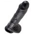 King Cock 10 dildo cu testicule (25 cm) - negru