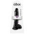 King Cock 10 dildo cu testicule (25 cm) - negru