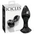 Icicles No. 78 - dildo anal din sticlă în formă de con (negru)