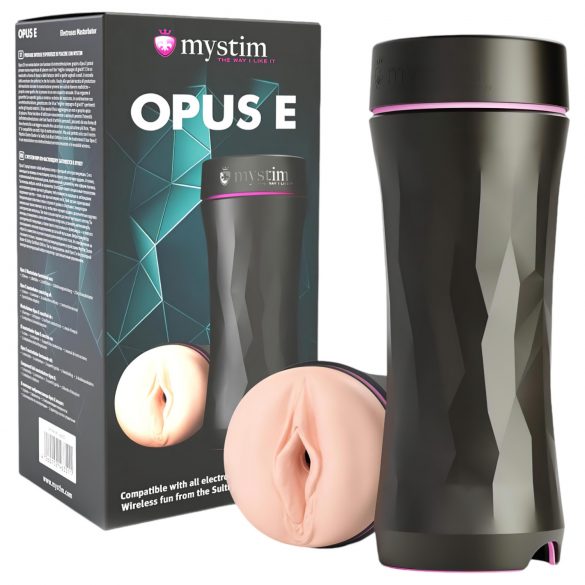 mystim Opus E Vagina - masturbator electro pentru vagin artificial (natur-negru)