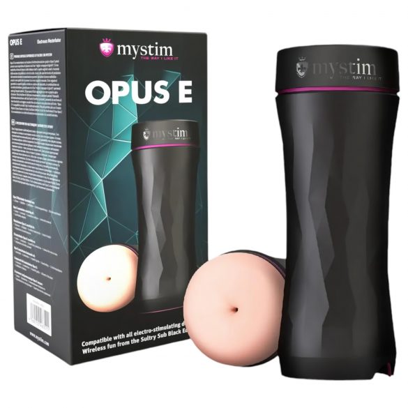 mystim Opus E Anus - masturbator electronic pentru anus (natural-negru)