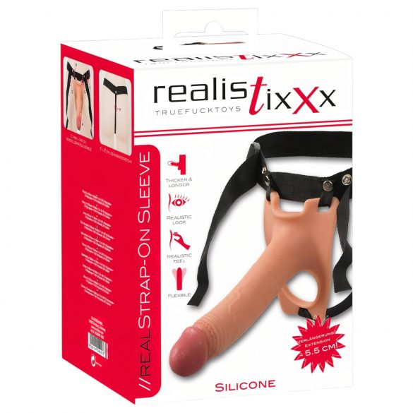 Strap-on Realistixxx - dildo gol, realist, cu fixare (natural)