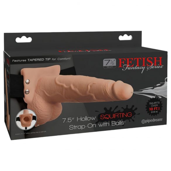 Dildo cu centură Fetish 7.5 - hollow cu ejaculare (natural)