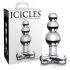 Icicles No. 47 - dildo anal din sticlă cu triple bile (transparent)