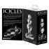 Icicles No. 47 - dildo anal din sticlă cu triple bile (transparent)