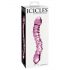 Icicles No. 55 - dildo din sticlă cu două capete, pentru punctul G (roz)