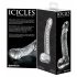 Icicles No. 61 - dildo din sticlă cu testicule și penis (transparent)