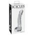 Icicles No. 61 - dildo din sticlă cu testicule și penis (transparent)