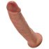 Regele Cock 9 - dildo realist cu ventuză (23cm) - culoare natur închisă