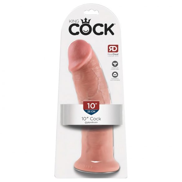 King Cock 10 - dildo mare cu ventuză (25cm) - natural