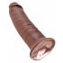 King Cock 10 - dildo mare cu ventuză (25cm) - maro