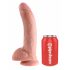 Regele Cock 9 - dildo mare cu ventuză și testicule (23 cm) - natur