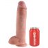 King Cock 11 - dildo cu ventuză și testicule (28cm) - culoare naturală