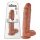 King Cock 11 - dildo cu ventuză și testicule (28cm) - culoare naturală închisă