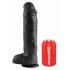 Dildo King Cock 11 cu ventuză și testicule, 28 cm - negru