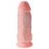 King Cock 9 Chubby - dildo cu testicule și bază cu ventuză (23cm) - culoare naturală