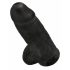 King Cock 9 Chubby - Dildo ventuză cu testicule (23cm) - negru