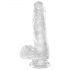 Regele Cock Clear 6 - dildo mic cu testicule, cu bază de ventuză (15cm)