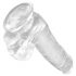 Regele Cock Clear 6 - dildo mic cu testicule, cu bază de ventuză (15cm)