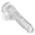 Regele Cock Clear 6 - dildo mic cu testicule, cu bază de ventuză (15cm)