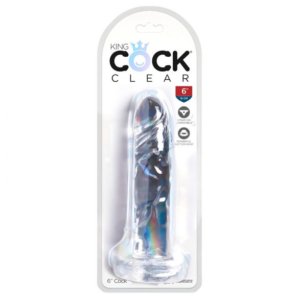 King Cock Clear 6 - dildo cu ventuză (15cm)