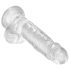 Dildo Clar King Cock 7 cu ventuză și testicule (18cm)