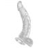 Dildo King Cock Clear 7.5 cu ventuză și testicule, 19 cm