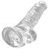 King Cock Clear 8 - dildo cu ventuză și testicule (20cm)