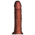 King Cock Plus 7,5 - vibrator cu testicule și funcție de propulsie (maro)