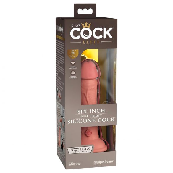 Dildo Elite 6 cu ventuză, realist (15 cm) - natural