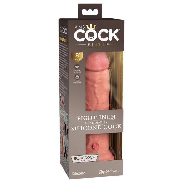 Elite Cock 8 - dildo cu ventuză realist, 20 cm - natural