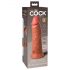 King Cock Elite 8 - vibrator realist cu ventuză 20cm (natur închis)