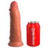 King Cock Elite 8 - vibrator realist cu ventuză 20cm (natur închis)