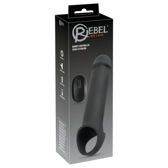 Husă vibratorie pentru penis Rebel cu acumulator și radio (negru)