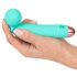 Cuties Mini Wand - vibrator mic, reîncărcabil, waterproof, pentru masaj (verde)