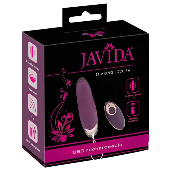 Javida Shaking Love - ou vibrator cu radio și pulsații (lila)