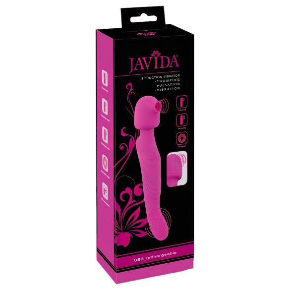 Vibrator de masaj Javida Wand cu 3 funcții (mov)