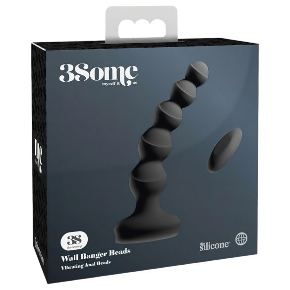 3Some Wall Banger Beads - vibrator pentru prostată (negru)