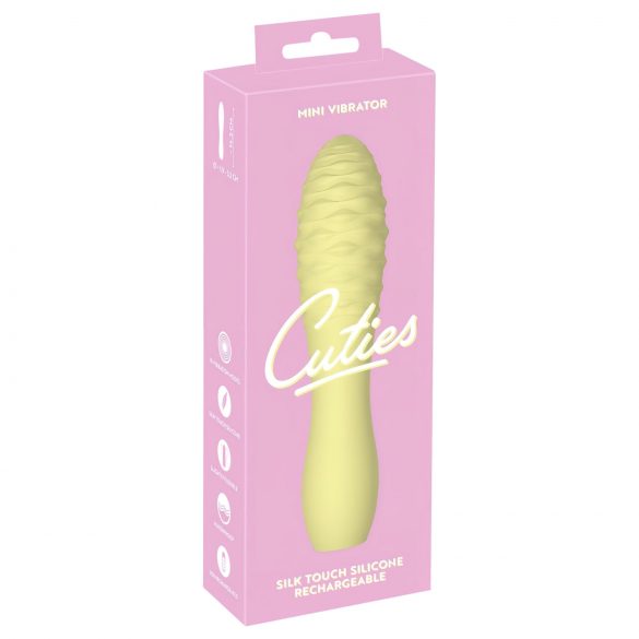 Cuties Mini 3 - vibrator mic reîncărcabil, impermeabil, în formă de buzdugan (galben)