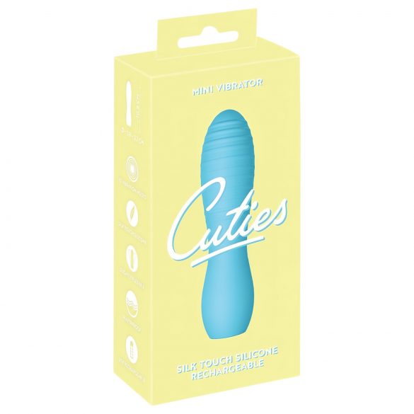 Cuties Mini 3 - vibrator mic, cu acumulator, impermeabil, cu pliuri (turcoaz)