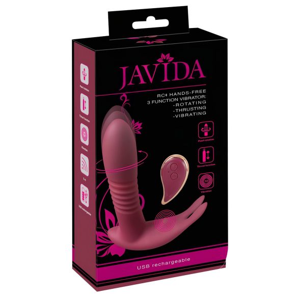 Javida RC - vibrator clitoridian cu radio și 3 funcții (roșu)