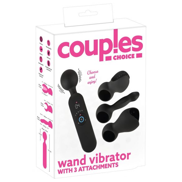 Couples Choice - vibrator cu masaj și încălzire, reîncărcabil (negru)