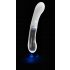 You2toys Liaison - vibrator din silicon și sticlă cu LED (transparent-alb)