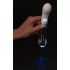 You2toys Liaison - vibrator din silicon și sticlă cu LED (transparent-alb)