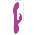 Vibrator Javida Thumping Rabbit cu 3 motoare și stimulator clitoridian - violet